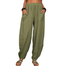 the BOHO JOGGER - Casual Women Harem Pants Cotton Linen Loose Wide Leg Long Pants