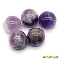 5PCS / Set Mini 16mm Natural Stones Crystals Round Ball Healing Reiki Amethyst Rose Quartz Energy Chakra Globe Beads Specimen