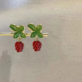 the STRAWBERRY FIELDS - Delicate Red Strawberry Flower Drop Earrings for Women, 3D Simulated Fruit Green Leaves Earrings