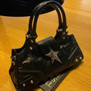 the WESTERN STAR - Gothic Star Girl Black Bag, Women Vintage Handbag, Fashion Shoulder Bag, Large Capacity PU Crossbody, Goth Purse/Punk Tote Bags