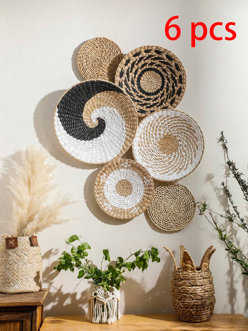 the WICKER WALL - Seagrass Wall Hanging Decor Wall Basket, Boho Home Decoration Handmade Natural Wall Art for Kitchen Bedroom Living Room Ornament