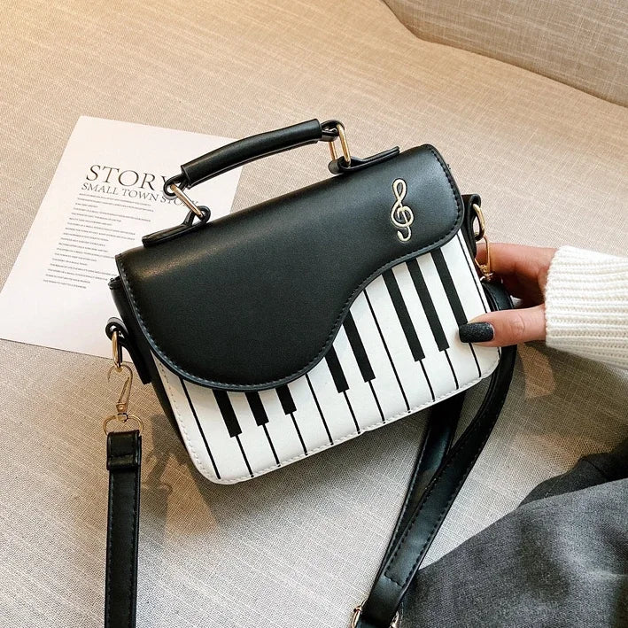 the KEYBOARD - Piano Design Women Shoulder Bags, PU Leather Messenger Bag, Handbag Fashion Crossbody Bag/Pocket Coin Purse