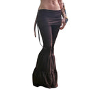 the BELL BOTTOM - Women's Gypsy Boho Yoga Long Skinny Leggings Low Waist Pants Wide Leg Flared Dance Bottoms