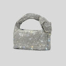 the KNOTTED RHINESTONE - Handle Rhinestones Knot Evening Bags, Silver Crystal Top Handle Bag for Women, Purses and Handbags Luxury Designer Handbag Tote