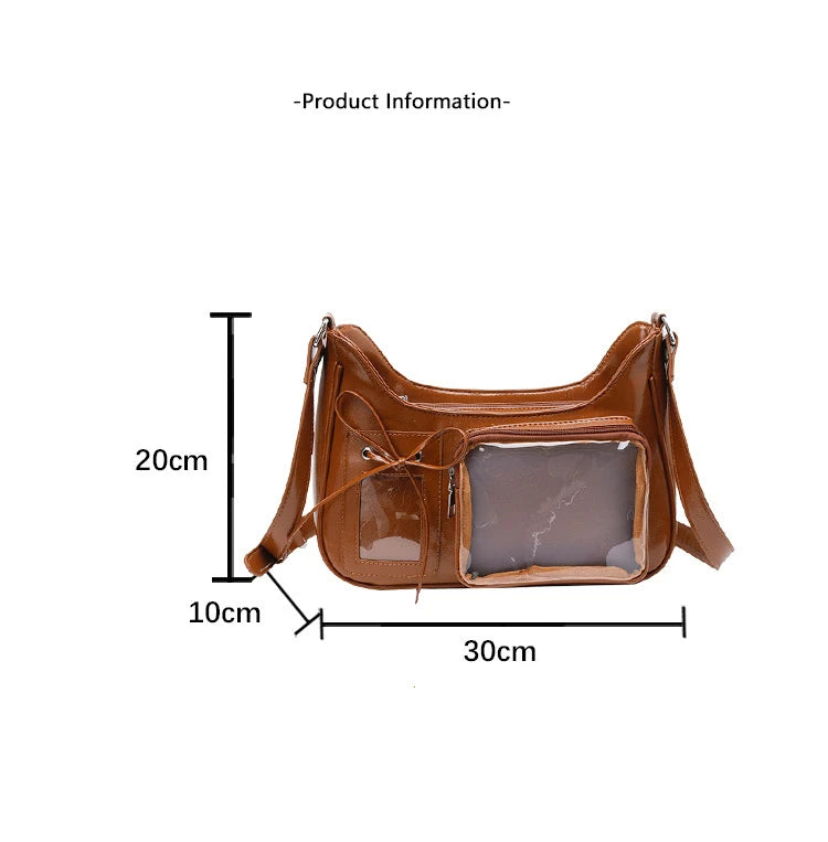 the SEE ME NOW - Shoulder Bag Women Transparent Bag, School Crossbody Bag, Female Japanese Designer Preppy Handbag/Purse
