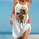 the SUNFLOWER - Summer Sunflower Beach Dress 3D Print Vacation Party Sundress Casual Sleeveless Beachwear Dress