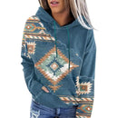the SANTA FE - Women's Vintage Geometric Casual Long Sleeve Hoodie/Sweatshirt/Pullovers