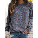 the GEOMETRIC - Oversized Autumn Flower Floral Retro 3D Print Long Sleeve Sweatshirts/Pullovers for Women