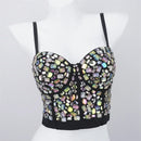 the JEWELED POPSTAR - Sexy Club Corset Streetwear Casual Camis Summer Party Fashion Tank Tops