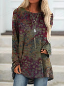 the DREAMCATCHER - Women's Fashion Vintage Indian Style Long Sleeve Tunic Tops