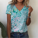 the DEEP DIVE - Summer 3D Print Sea Turtle V-Neck Oversized T-Shirts for Women