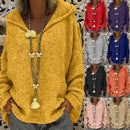 the ASPEN - Women's Winter/Autumn Solid Color Long Sleeve Braided Hooded Oversized Knitted Boho Pullover Sweaters