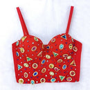 the JEWELED POPSTAR - Sexy Club Corset Streetwear Casual Camis Summer Party Fashion Tank Tops