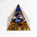 the GENERATOR - Natural Crystal Energy Generator Pyramid, Peridot Amethyst Reiki Healing Chakra Resin Pyramid, Egyptian Decor Room Decoration 1pc