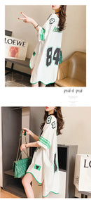 the JERSEY - Women's Fashion Short Sleeve Loose Mid-Length Oversized Thin Half Sleeve T-Shirts