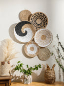 the WICKER WALL - Seagrass Wall Hanging Decor Wall Basket, Boho Home Decoration Handmade Natural Wall Art for Kitchen Bedroom Living Room Ornament