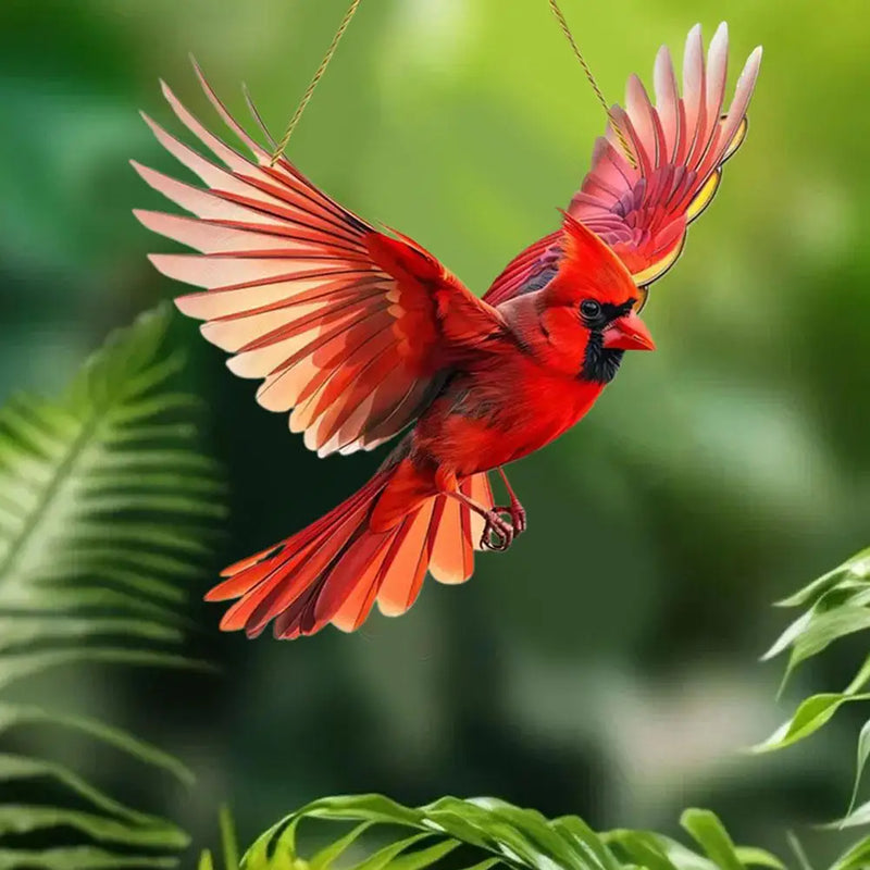 the SUNCATCHER - Winged Hanging Cardinal Christmas Ornaments, Hummingbird Suncatchers Gift