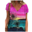 the PAINTED EASEL - Oversized Fashion Short Sleeve 3D Flower Print Loose Casual Female Clothing T-Shirts