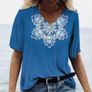 the EMBLEM - Women's 3D Fashion Gradient Oversized Short Sleeve V-Neck T-Shirts