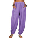 the BOHO JOGGER - Casual Women Harem Pants Cotton Linen Loose Wide Leg Long Pants
