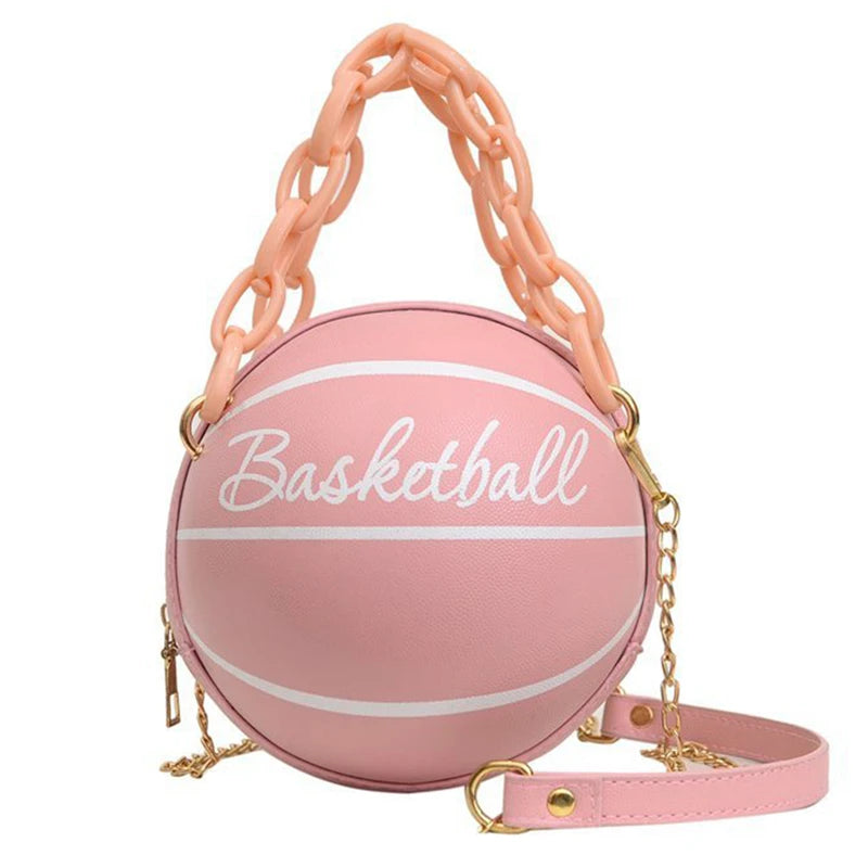 the BALLER - Women Ball Handbag, Round Basketball Shape Small Handbags, Casual PU Leather Crossbody Bags