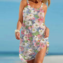 the SUNFLOWER - Summer Sunflower Beach Dress 3D Print Vacation Party Sundress Casual Sleeveless Beachwear Dress