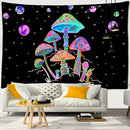the PLANET MUSHROOM - Cartoon Planet Mushroom Tapestry Wall Hanging, Psychedelic Abstract Boho Kawaii Bedroom/Living Room/Bedroom Decor