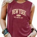 the SURF & TURF TANK - Summer Casual Breathable Tank Top Round Neck Printed Letter Pattern Oversized Women's Loose Top