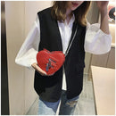 the GOTHIC HEART - Gothic Heart Blade Zipper Chain Crossbody Bags for Women/Girl, Casual Shoulder Purses Handbags