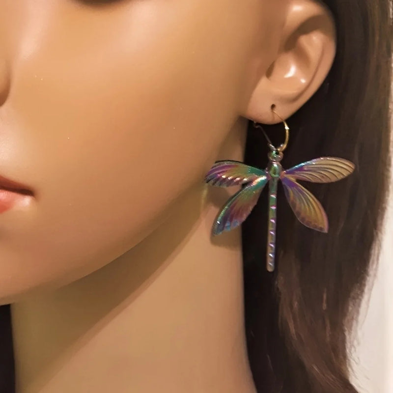 the DRAGONFLY - Colorful Alloy Dragonfly Earrings Jewelry Gift