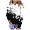 the BUTTERFLIES - Floral 3D Print Graphic Fashion Oversized Heart Sweatshirt Pocket Pullovers