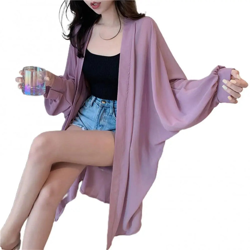 2020 Bohemian Summer Beach Wear Long Kimono Cardigan chiffon Tunic Women Tops Blouse Shirt Sarong plage