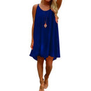 the NEON BOHO - Summer Beach Loose Casual Sleeveless Spaghetti Strap Hollow Out Mini Dress