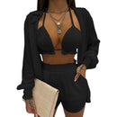 the BIKINI PARTY - Summer Beach Fashion Spring Sling Tops Long Shirt Short Pants 3-Piece Sets for Women