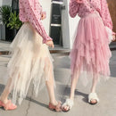 the TULLE TUTU - Fashion Summer Tutu Skirt Harajuku Tulle High Waist Midi Mesh Skirts
