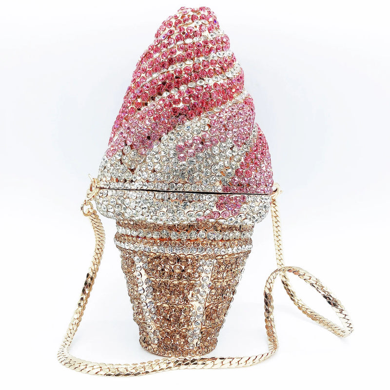 the I SCREAM FOR ICECREAM - Women Ice Cream Gems Day Clutches, Lady Clutch Purses for Wedding Party, Evening Small Purse