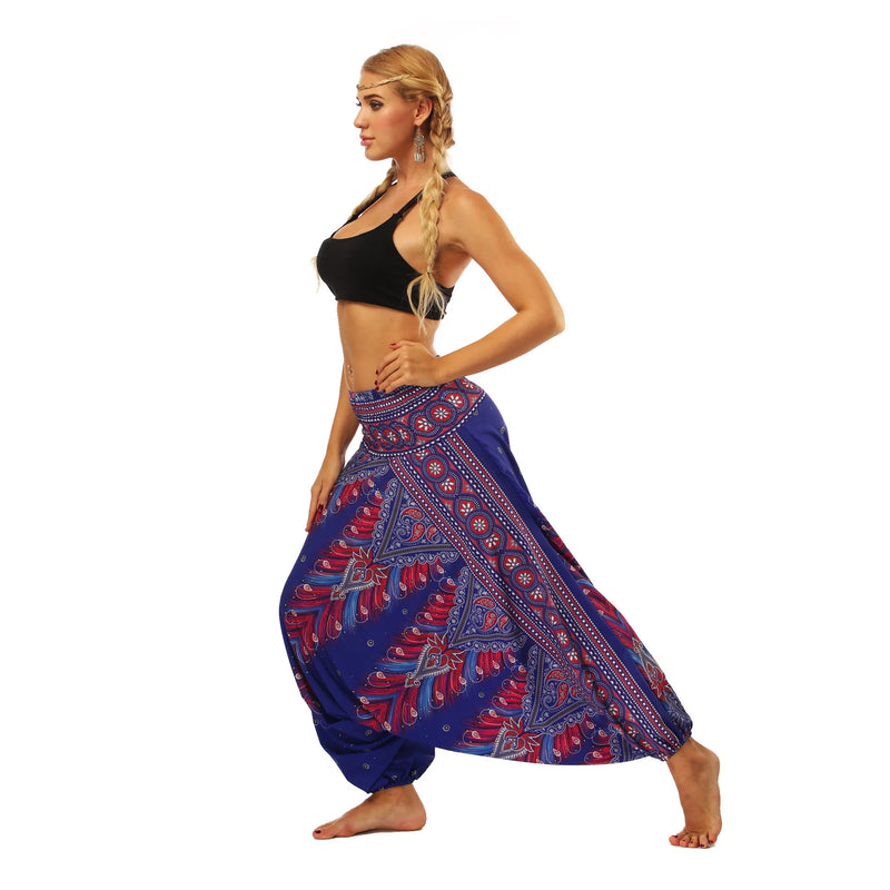 Women's Drop Crotch Ankle Balloon Joggers,Cotton Boho Hippie Harem Pants,Casusal Oversized Palazzo Meditation Pants