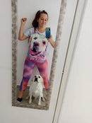 the PAINTED PUPPY - Casual Summer V-Neck Short Sleeve 3D Cute Dog Print Harajuku Versatile T-Shirts for Women