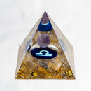 the GENERATOR - Natural Crystal Energy Generator Pyramid, Peridot Amethyst Reiki Healing Chakra Resin Pyramid, Egyptian Decor Room Decoration 1pc