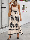 the PALM BEACH - Casual Bohemian Summer Loose Sleeveless A-Line Long Boho Casual Midi Dress