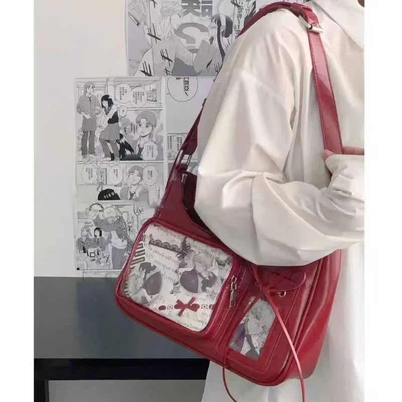the SEE ME NOW - Shoulder Bag Women Transparent Bag, School Crossbody Bag, Female Japanese Designer Preppy Handbag/Purse