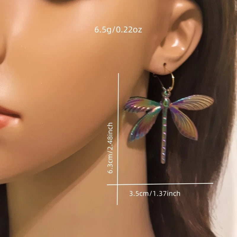 the DRAGONFLY - Colorful Alloy Dragonfly Earrings Jewelry Gift