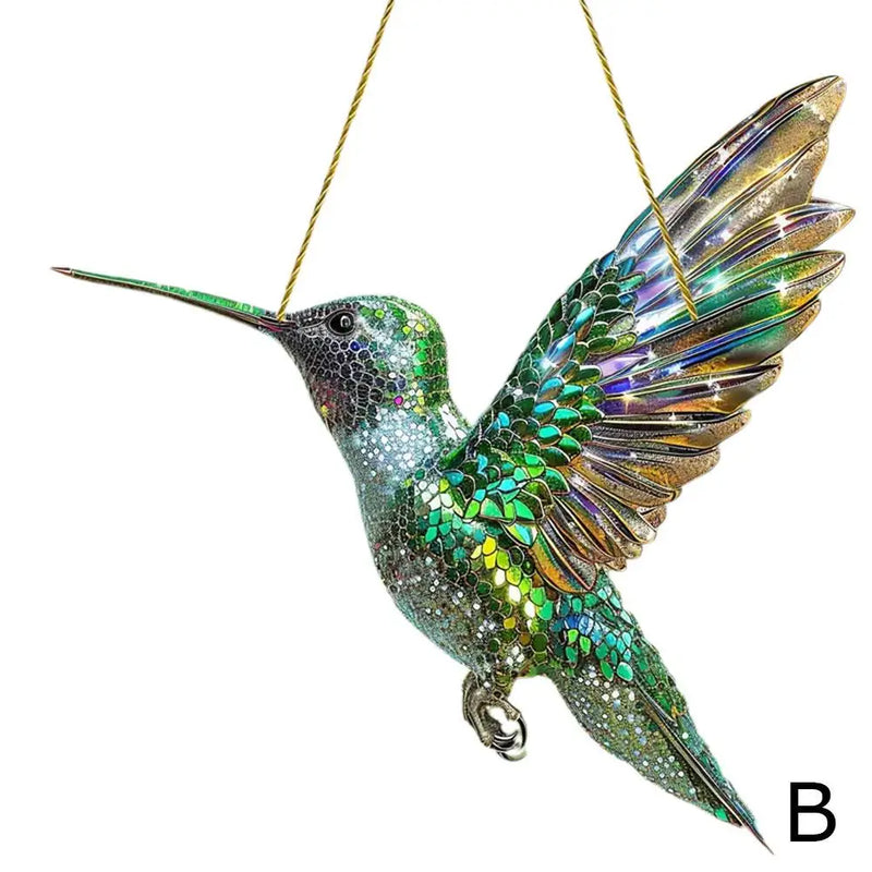 the SUNCATCHER - Winged Hanging Cardinal Christmas Ornaments, Hummingbird Suncatchers Gift