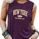 the SURF & TURF TANK - Summer Casual Breathable Tank Top Round Neck Printed Letter Pattern Oversized Women's Loose Top