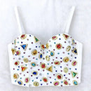 the JEWELED POPSTAR - Sexy Club Corset Streetwear Casual Camis Summer Party Fashion Tank Tops