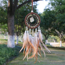 the FEATHER DREAM CATCHER - Natural Agate Dream Catchers, 7 Chakra Crystal Gemstone Dream Catcher, Tree Life Crystal Feather Dream Catchers, Bedroom Hangings