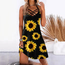 the HOT GIRL SUMMER - Beach Printed Sleeveless Boho Casual Hollow Out Short Dress for Women