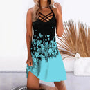 the HOT GIRL SUMMER - Beach Printed Sleeveless Boho Casual Hollow Out Short Dress for Women