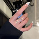 the SERPENT - Fashion Sliver Color Cubic Zirconia Snake Ring for Women Open Adjustable Finger Rings