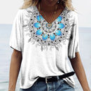 the EMBLEM - Women's 3D Fashion Gradient Oversized Short Sleeve V-Neck T-Shirts